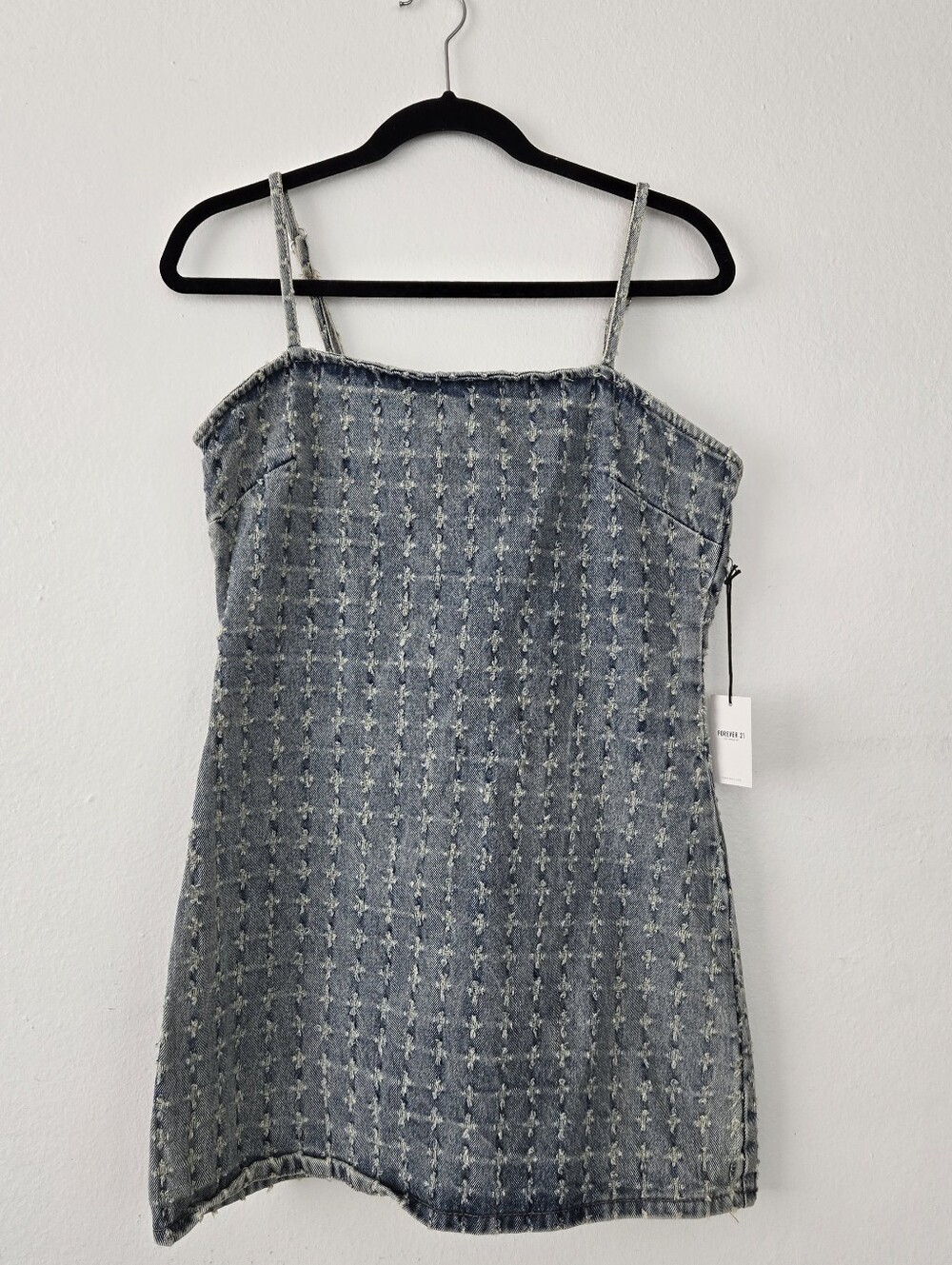 Forever 21 Cross-Patterned Jean Grunge and Punk Mini Dress - Picture 5 of 7